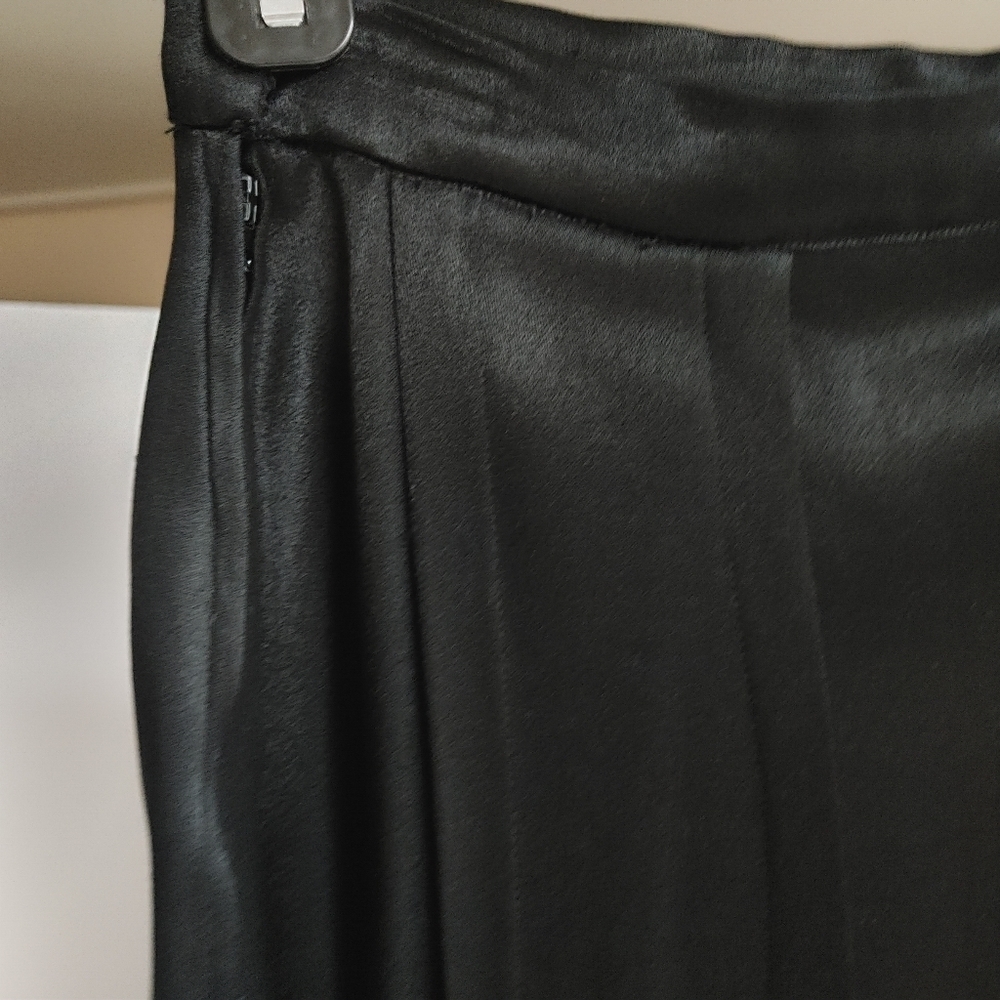 VTG Something! Oscar De la Renta Black Satin Maxi Skirt XXS-XS - Picture 11 of 17